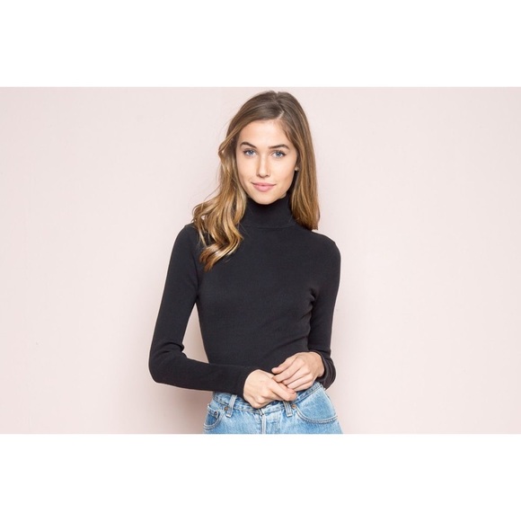 Brandy Melville Tops - Brandy Melville Navy Kendra Turtleneck